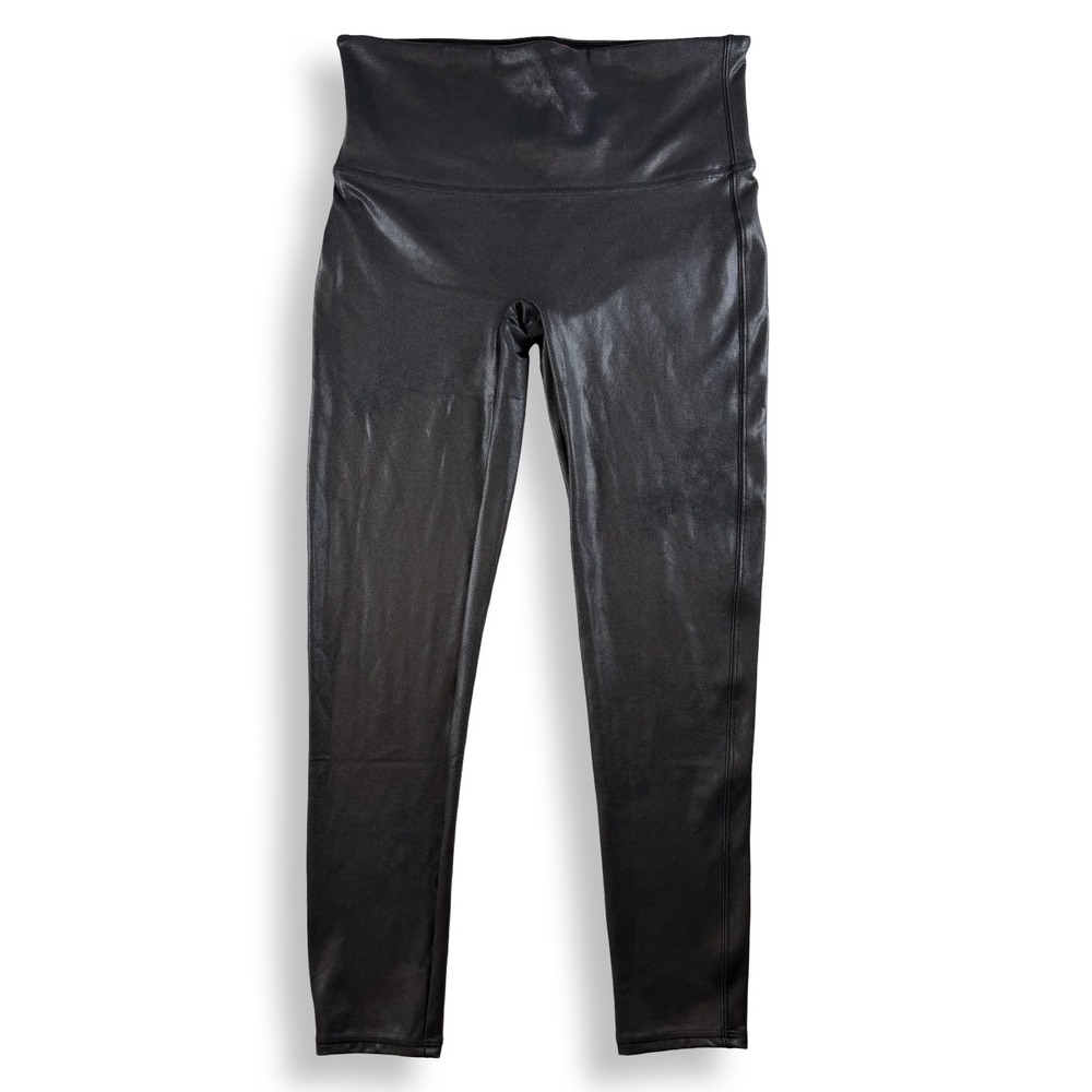 Spanx Faux Leather Leggings Black High Waist Petite XL Petite 2438P